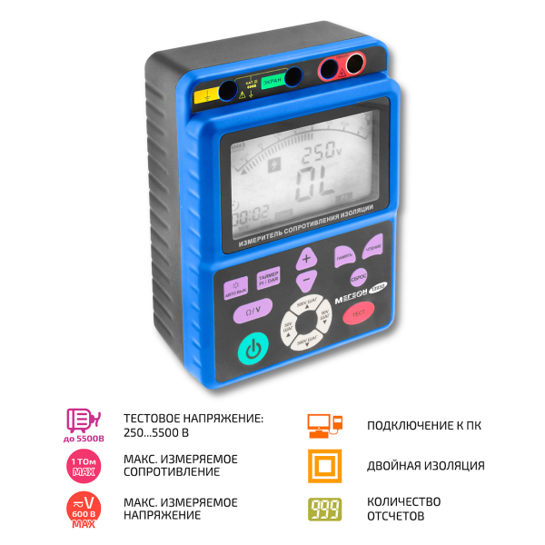 Измеритель сопротивления изоляции (мегаомметр) МЕГЕОН 13950 фото