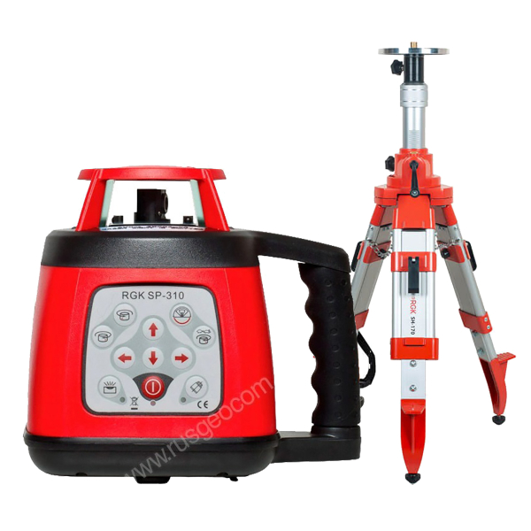 Комплект: ротационный нивелир RGK SP-310 + элевационный штатив RGK SH-170 фото