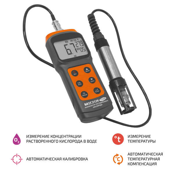 Цифровой измеритель кислорода в воде МЕГЕОН 17350 фото