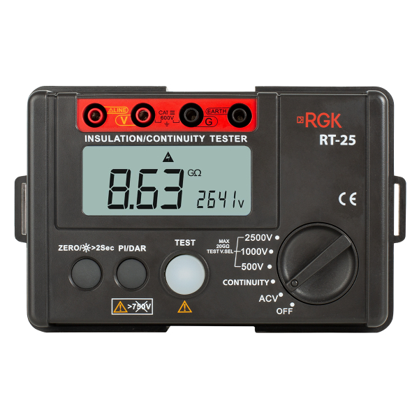 Цифровой мегаомметр RGK RT-25 с поверкой фото