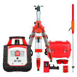 Комплект: ротационный нивелир RGK SP-100 + штатив RGK SH-170 рейка RGK LR-2 фото